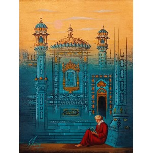 S. A. Noory, 18 x 24 Inch, Acrylic on Canvas, Cityscape Painting, AC-SAN-259